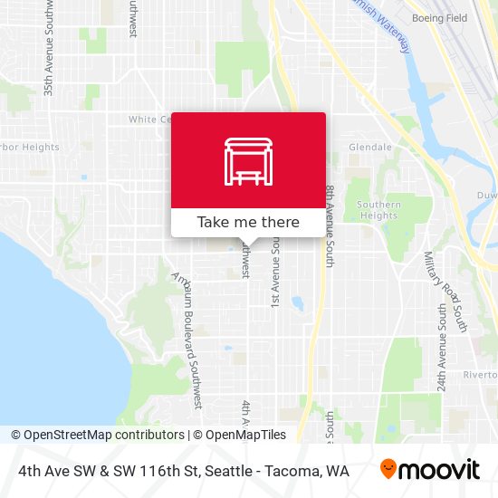 4th Ave SW & SW 116th St map