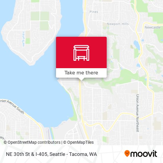 NE 30th St & I-405 map