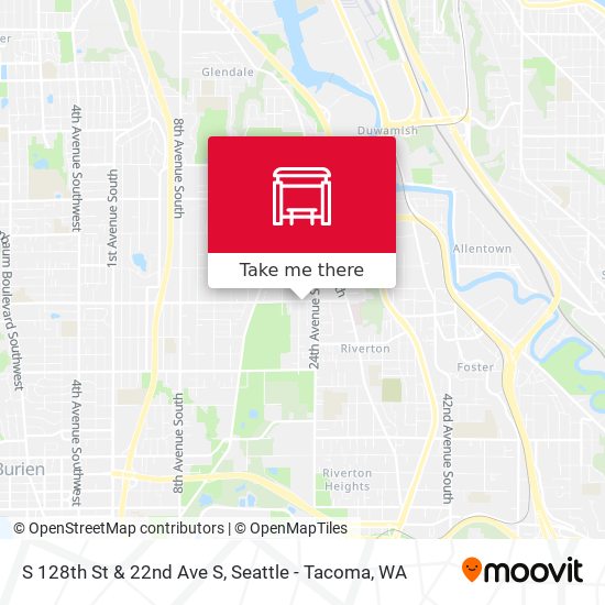 S 128th St & 22nd Ave S map