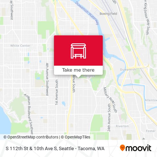 S 112th St & 10th Ave S map