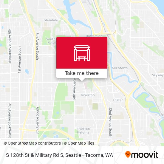 S 128th St & Military Rd S map