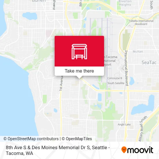 8th Ave S & Des Moines Memorial Dr S map