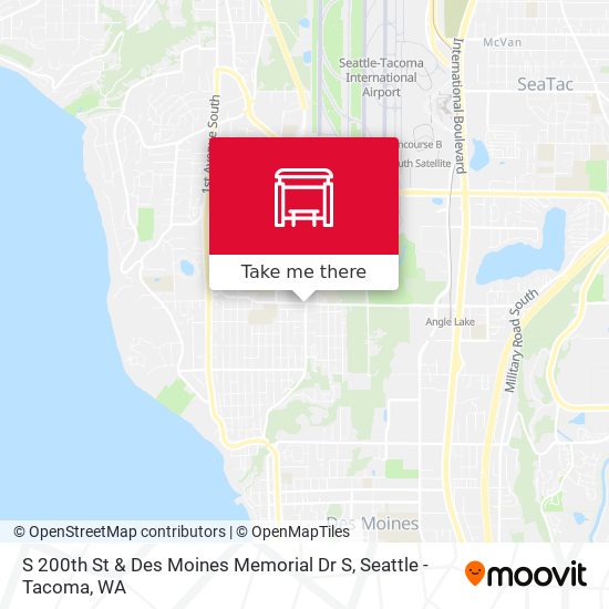 S 200th St & Des Moines Memorial Dr S map