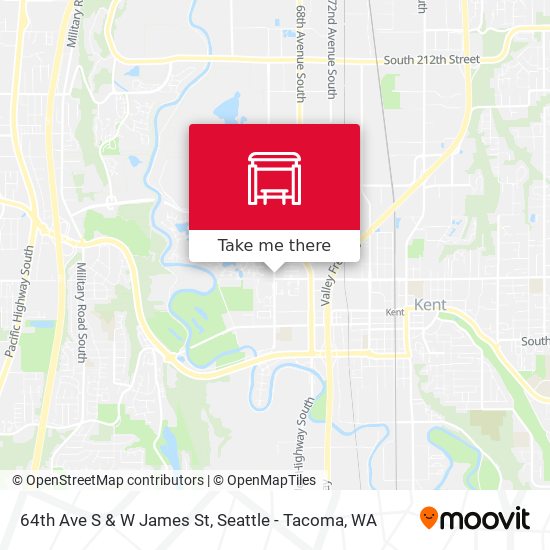 64th Ave S & W James St map