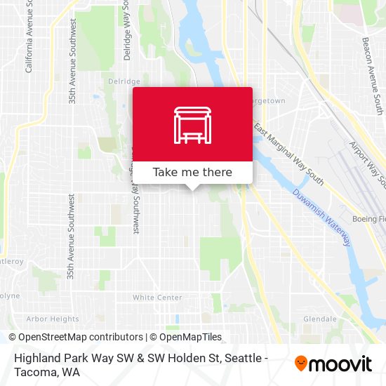 Highland Park Way SW & SW Holden St map