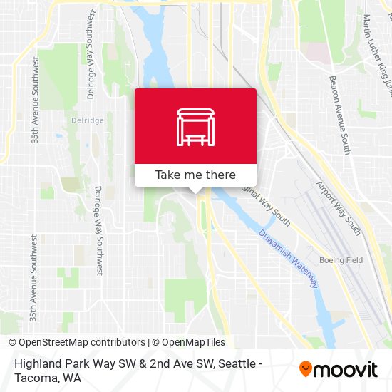 Highland Park Way SW & 2nd Ave SW map