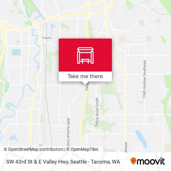 SW 43rd St & E Valley Hwy map