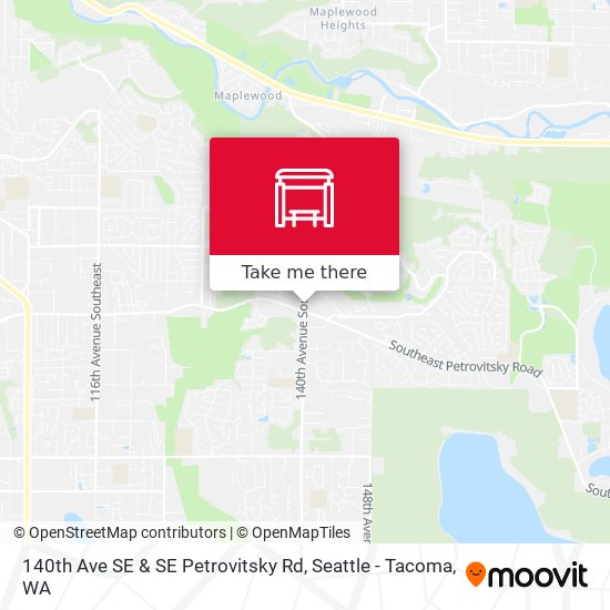 140th Ave SE & SE Petrovitsky Rd map