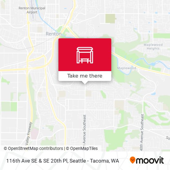 116th Ave SE & SE 20th Pl map