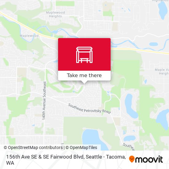 156th Ave SE & SE Fairwood Blvd map
