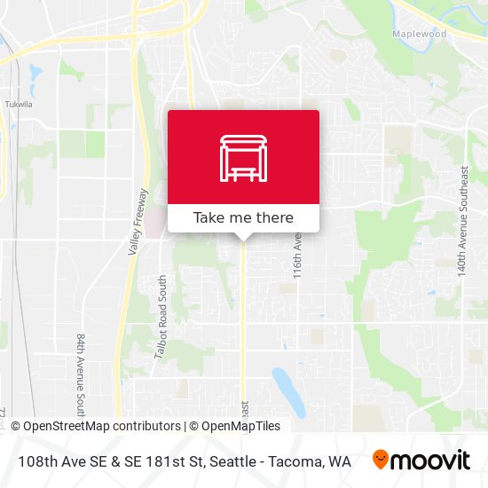 108th Ave SE & SE 181st St map