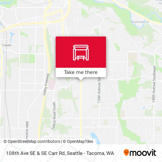 108th Ave SE & SE Carr Rd map