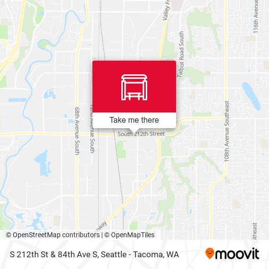 S 212th St & 84th Ave S map