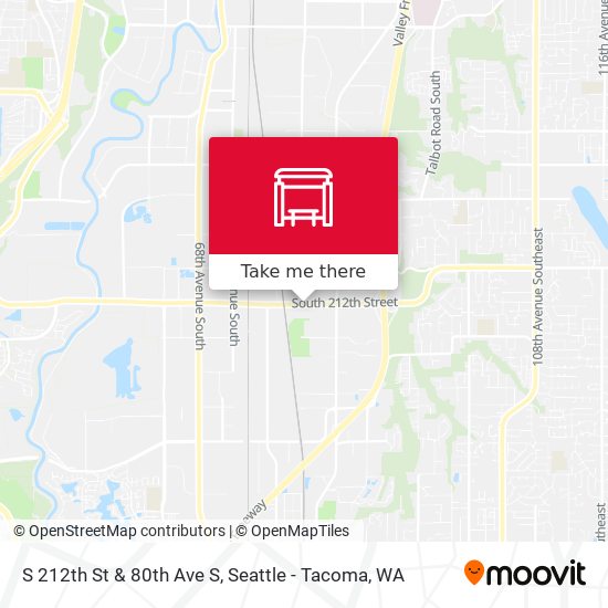 S 212th St & 80th Ave S map