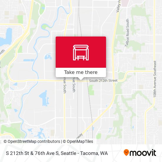 S 212th St & 76th Ave S map