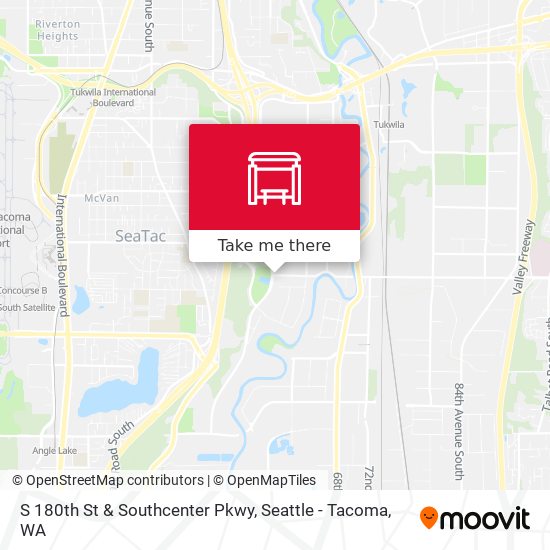 S 180th St & Southcenter Pkwy map