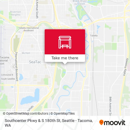 Southcenter Pkwy & S 180th St map