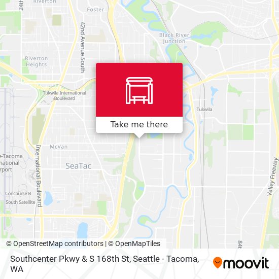 Southcenter Pkwy & S 168th St map