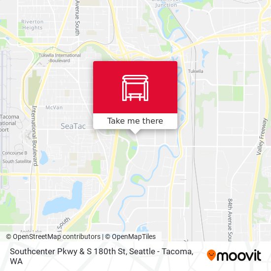 Southcenter Pkwy & S 180th St map
