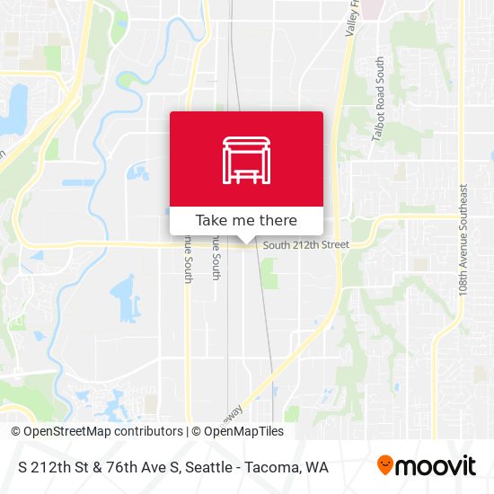 S 212th St & 76th Ave S map