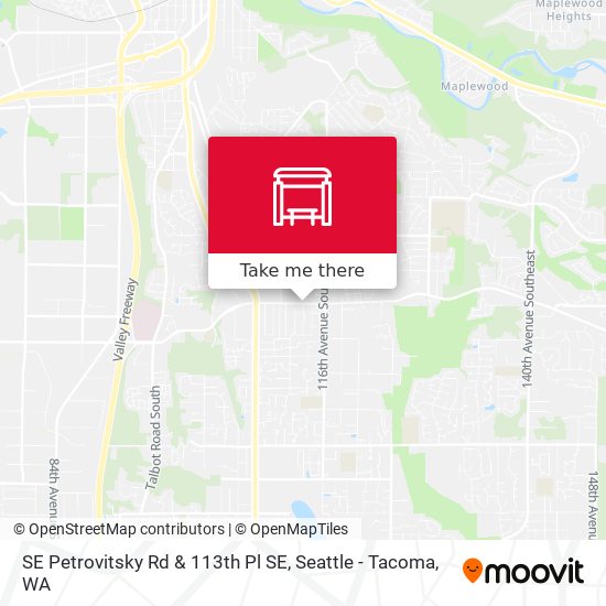 SE Petrovitsky Rd & 113th Pl SE map