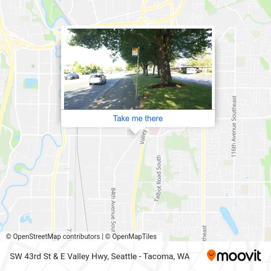 Mapa de SW 43rd St & E Valley Hwy