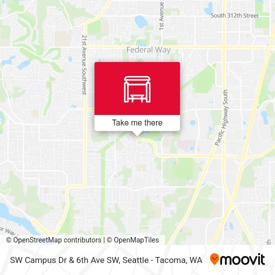 SW Campus Dr & 6th Ave SW map