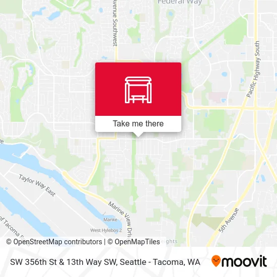 SW 356th St & 13th Way SW map