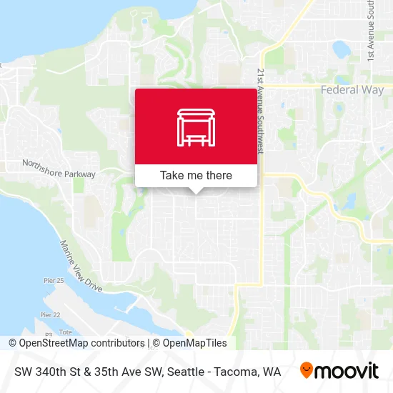 SW 340th St & 35th Ave SW map
