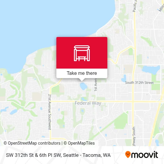 SW 312th St & 6th Pl SW map