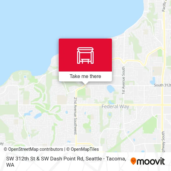 SW 312th St & SW Dash Point Rd map