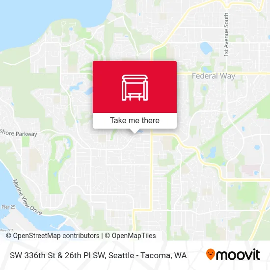 SW 336th St & 26th Pl SW map