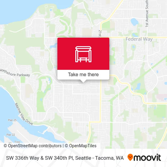SW 336th Way & SW 340th Pl map