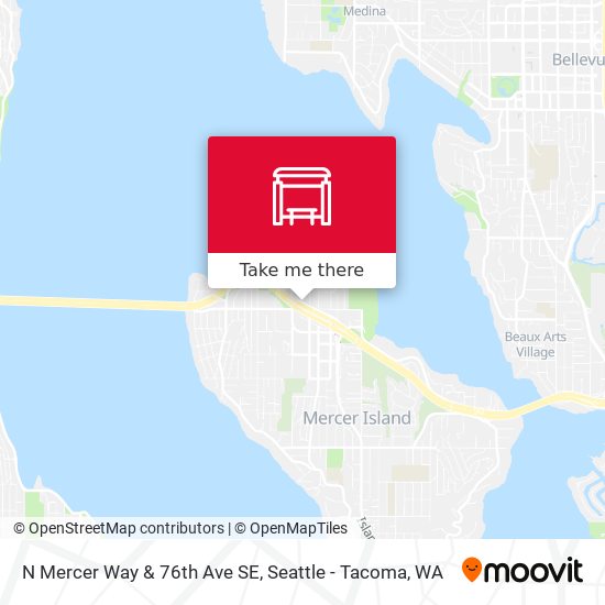 N Mercer Way & 76th Ave SE map