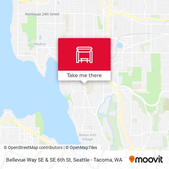 Bellevue Way SE & SE 6th St map