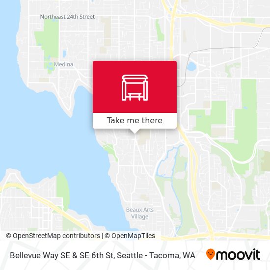 Bellevue Way SE & SE 6th St map