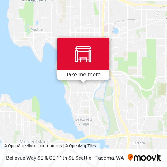 Bellevue Way SE & SE 11th St map