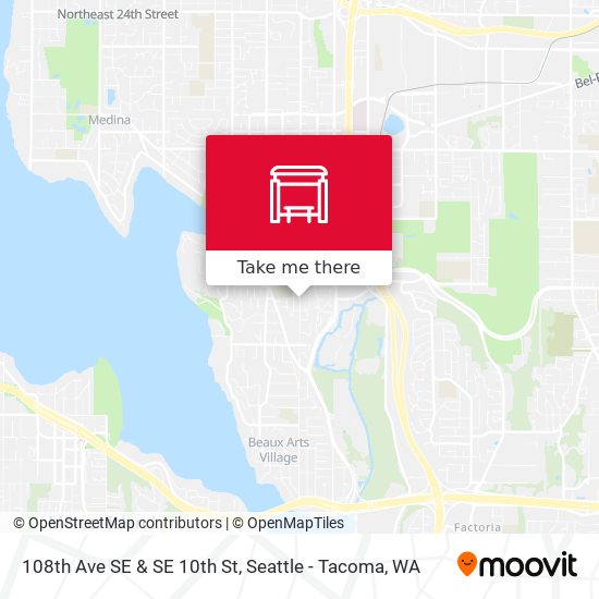 108th Ave SE & SE 10th St map