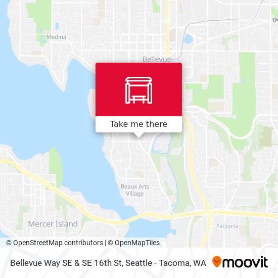 Bellevue Way SE & SE 16th St map