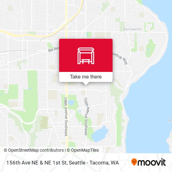 156th Ave NE & NE 1st St map