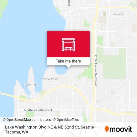 Lake Washington Blvd NE & NE 52nd St map