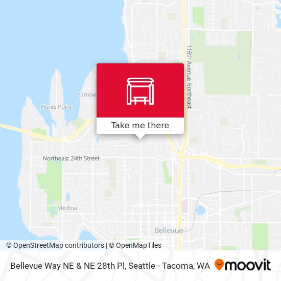 Bellevue Way NE & NE 28th Pl map