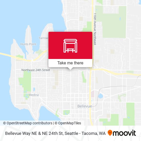 Bellevue Way NE & NE 24th St map