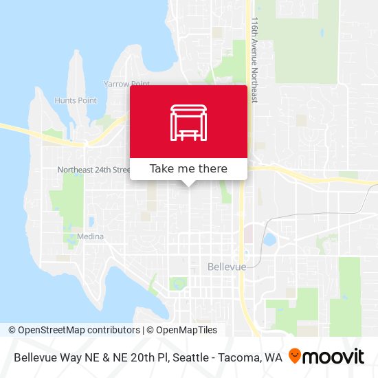 Mapa de Bellevue Way NE & NE 20th Pl