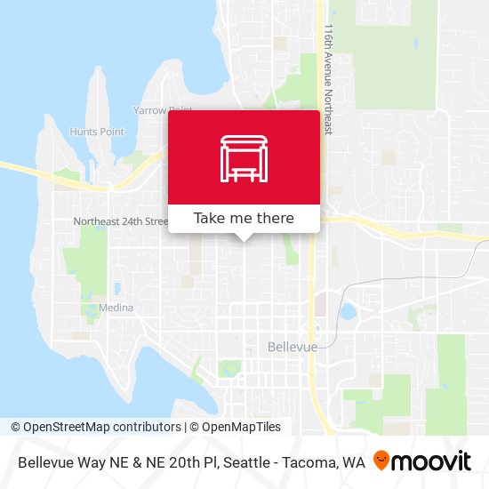Bellevue Way NE & NE 20th Pl map