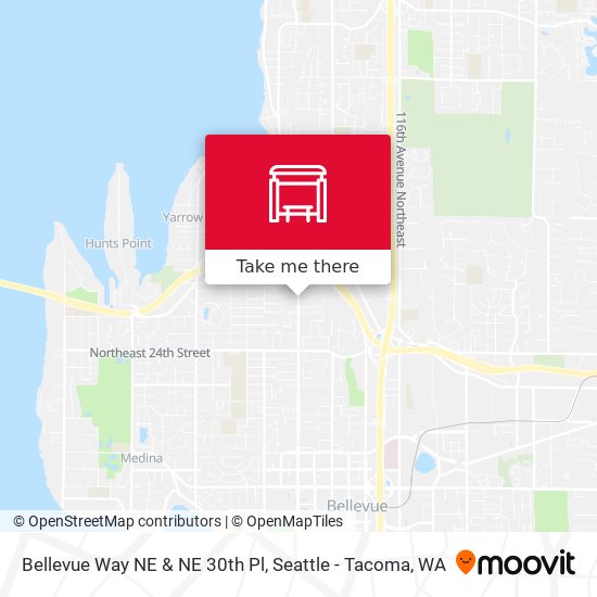 Bellevue Way NE & NE 30th Pl map