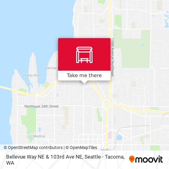 Mapa de Bellevue Way NE & 103rd Ave NE
