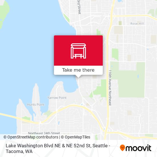 Mapa de Lake Washington Blvd NE & NE 52nd St