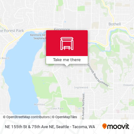 NE 155th St & 75th Ave NE map