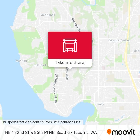 NE 132nd St & 86th Pl NE map